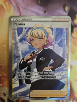 Peonia 196/198 Chilling Reign NM Full Art Ultra Rare Pokemon Card - Image 1