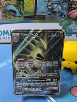 Tyranitar GX - 203/214 - Pokemon Lost Thunder Sun & Moon Full Art Rare Card NM - Image 1