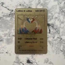Latias & Latios Choose You Gold Metal Pokemon Card Collectible Gift/Display - Image 1