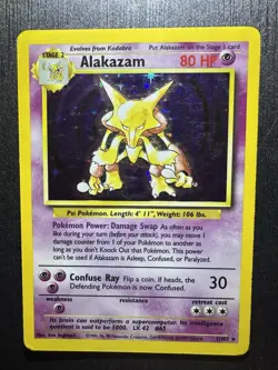 Alakazam Holo Rare Unlimited Card Pokemon TCG Base Set 1/102 - Image 1