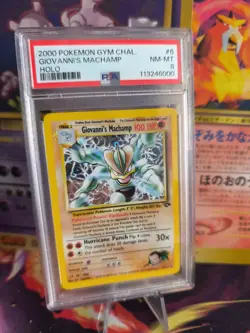 Pokemon Card Giovanni's Machamp Gym Challenge Holo 2000 Machomei English PSA 8 - Image 1