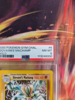 Pokemon Card Giovanni's Machamp Gym Challenge Holo 2000 Machomei English PSA 8 - Image 4