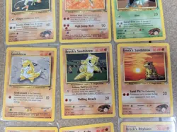 Vintage Sandshrew Brock's Pokemon Sugimori Art Lot Of 9 Pokemon Cards WOTC - Image 3