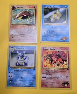 Vintage Pokemon Card Lot "W" stamp Wizards of the coast 4 cards - Image 1