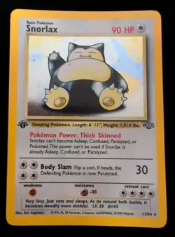 Snorlax 11/64 1999 Jungle Set Holo 1st Edition Unlimited Pokemon Card - Image 1