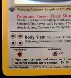 Snorlax 11/64 1999 Jungle Set Holo 1st Edition Unlimited Pokemon Card - Image 5