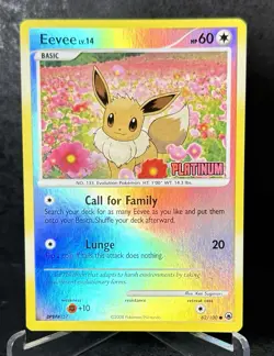 Pokemon Eevee TCG Stamped Reverse Holo 62/100 Platinum Promo Card - Image 1