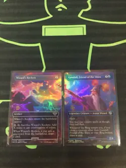 MTG Magic The Gathering Gandalf / Wizard’s Rockets Foil Prerelease Promo LOTR - Image 1