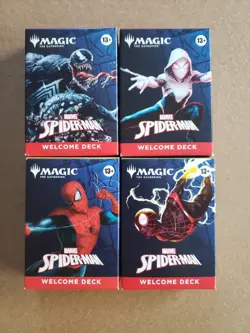 MTG Marvel's Spider-Man Welcome Deck Lot of 4 Black White Red Green Unopened - Image 1