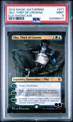 2019 MTG THRONE OF ELDRAINE SC #271 OKO, THIEF OF CROWNS PSA 9 - Image 1