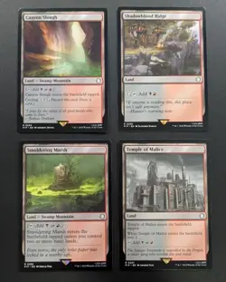 MTG Magic Set of 4 Fallout Rakdos Dual Lands Commander Staples Black Red Mana - Image 1