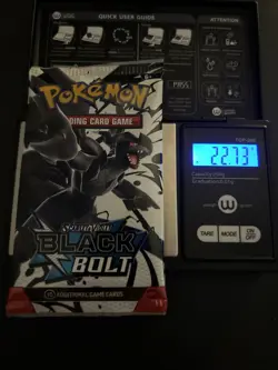 Heavy 22.73g Pokemon TCG SV 10.5 Black Bolt Booster Pack Sealed! - Image 1