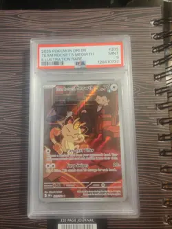 Pokemon Scarlett & Violet Destined Rivals Team Rockets Meowth IR 203/182 PSA 9 - Image 1