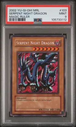2002 YU-GI-OH! MRL-MAGIC RULER #103 SERPENT NIGHT DRAGON PSA 9 - Image 1