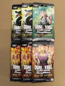 Lot of (6) Dragon Ball Card Game Fusion World Wish for Shenron Booster Pack FB07 - Image 1