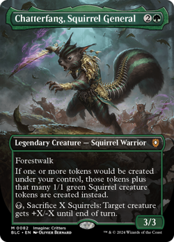 Chatterfang, Squirrel General (Borderless 82) FOIL Bloomburrow Commander PLD - Image 1