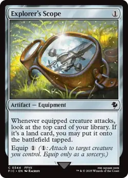 NM Surge Foil Explorer's Scope, MTG, Final Fantasy Commander, Magic, 344 - Image 1