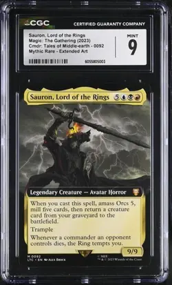 SAURON, Magic- Lord of the Rings CGC 9 MINT, LOW POP, NEW SLAB, MTG Commander - Image 1