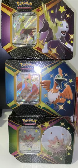 Pokemon Shining Fates V Tins Set Of ALL 3 Boltund , Eldegoss & Cramorant 820650829505 - Image 1
