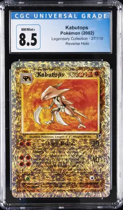 2002 POKEMON LEGENDARY COLLECTION REVERSE HOLO #27 KABUTOPS CGC 8.5 - Image 1