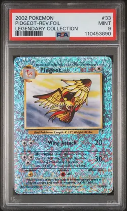 2002 POKEMON LEGENDARY COLLECTION #33 PIDGEOT-REVERSE FOIL PSA 9 - Image 1