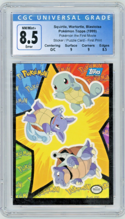 1999 Topps Pokemon The Movie Squirtle, Wartortle, Blastoise Sticker CGC 8.5 - Image 1
