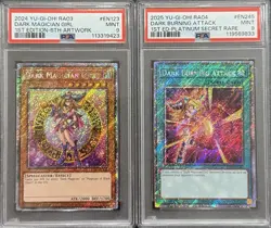 2024 PSA 9 YUGIOH RA03 PLATINUM SECRET RARE DARK MAGICIAN GIRL & BURNING ATTACK - Image 1
