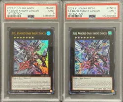 2023-24 PSA 9 YUGIOH ULTRA & SECRET RARE FULL ARMORED DARK KNIGHT LANCER SET - Image 1