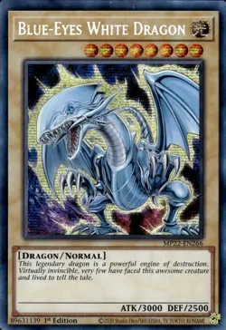 Blue-Eyes White Dragon Secret Rare Tin of the Pharaoh's Gods MP22-EN266 - Image 1