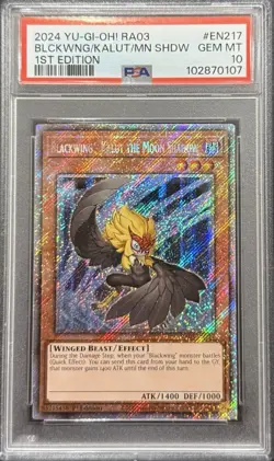 2024 PSA 10 YUGIOH RA03 SECRET RARE BLACKWING KALUT THE MOON SHADOW 💫 - Image 1