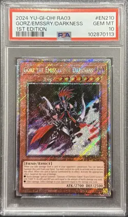 2024 PSA 10 YUGIOH RA03 SECRET RARE GORZ THE EMISSARY OF DARKNESS 💎 - Image 1