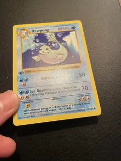 Dewgong 1st Edition Base Set Shadowless Pokemon Card Uncommon 25/102 Near Mint - Image 3
