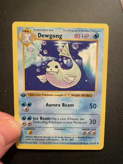 Dewgong 1st Edition Base Set Shadowless Pokemon Card Uncommon 25/102 Near Mint - Image 4