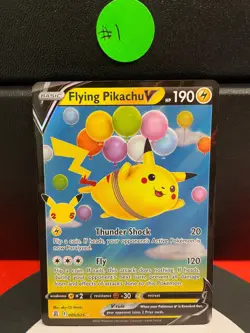 Pokemon Celebrations Flying Pikachu V 006/025 Full Art Holo Rare TCG Card 2021 - Image 4