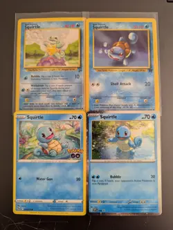 CUTE Pokemon TCG Squirtle Cards Lot Of 4 Team Rocket Base Set 2 Cosmo Holo Vtg - Image 1