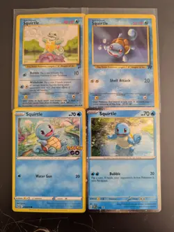 CUTE Pokemon TCG Squirtle Cards Lot Of 4 Team Rocket Base Set 2 Cosmo Holo Vtg - Image 2