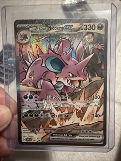 Pokemon TCG Destined Rivals Team Rockets Nidoking EX Card 233/182 Rare - Image 1