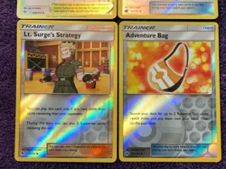 POKEMON HOLO PEEKING RED CARD 97/111 LT. SURGES STRATEGY 60/68 ADENTURE BAG 167/ - Image 3
