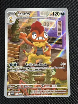 Scrafty 139/086 White Flare Illustration Rare Pokemon Card NM - Image 1