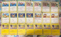 Pokemon Eevee & Pikachu 125/203 027/078 052/072 Non Holo Common 21 Card Lot - Image 1