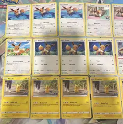Pokemon Eevee & Pikachu 125/203 027/078 052/072 Non Holo Common 21 Card Lot - Image 2