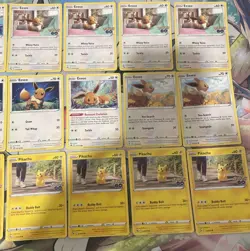 Pokemon Eevee & Pikachu 125/203 027/078 052/072 Non Holo Common 21 Card Lot - Image 3