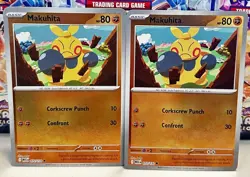 (Set Of 2) Pokemon Mega Evolution Reverse Holo Card - Makuhita (072/132) - Image 1