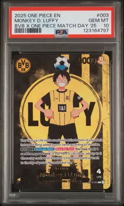 MONKEY D. LUFFY 003 BVB X ONE PIECE MATCH DAY 2025 ONE PIECE PSA 10 - Image 1