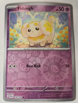 Fidough 38/091 Paldean Fates Pokemon Reverse Holo Foil Rare Nice! - Image 1
