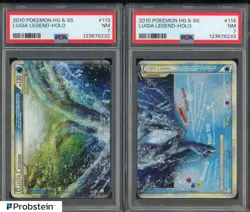 (2) 2010 Pokemon HeartGold & SoulSilver Holo Lugia Legend #113 #114 HG SS PSA 7 - Image 1