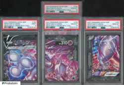 Lot (4) 2021 Pokemon SWSH BSP Mewtwo V-Union Special Collection PSA 9-10 Set - Image 1