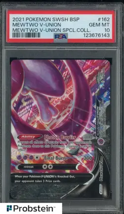 Lot (4) 2021 Pokemon SWSH BSP Mewtwo V-Union Special Collection PSA 9-10 Set - Image 3