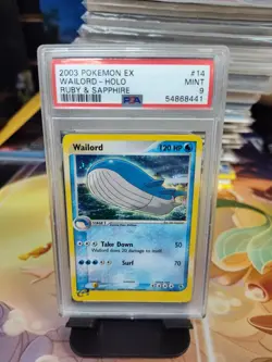 Pokemon 2003 EX Ruby Sapphire Wailord #14 Holo PSA 9 - Image 1