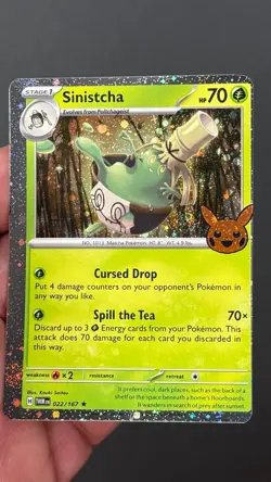 MISCUT - ERROR - 2 SWIRL - Sinistcha 022/167 - Pokemon Trick or Trade 2024 Holo - Image 1